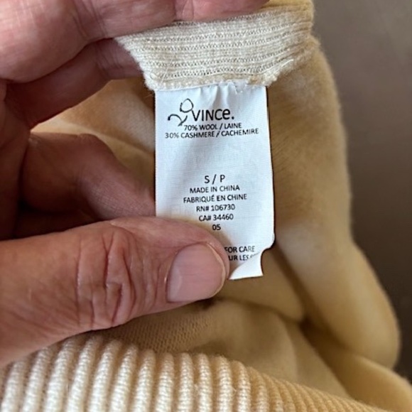 VINCE Wool/Cashmere Open Front Cardigan w/ Ribbed Knit Trim & Pockets EUC/sz S - Picture 15 of 16